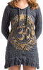 Sure Design Women's Infinitee Ohm Hoodie Dress Gold on Black