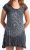 Sure Design Women's Lotus Mandala Dress Silver on Black