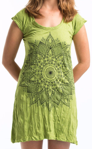 Sure Design Women's Lotus Mandala Dress Lime