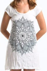 Sure Design Women's Lotus Mandala Dress White