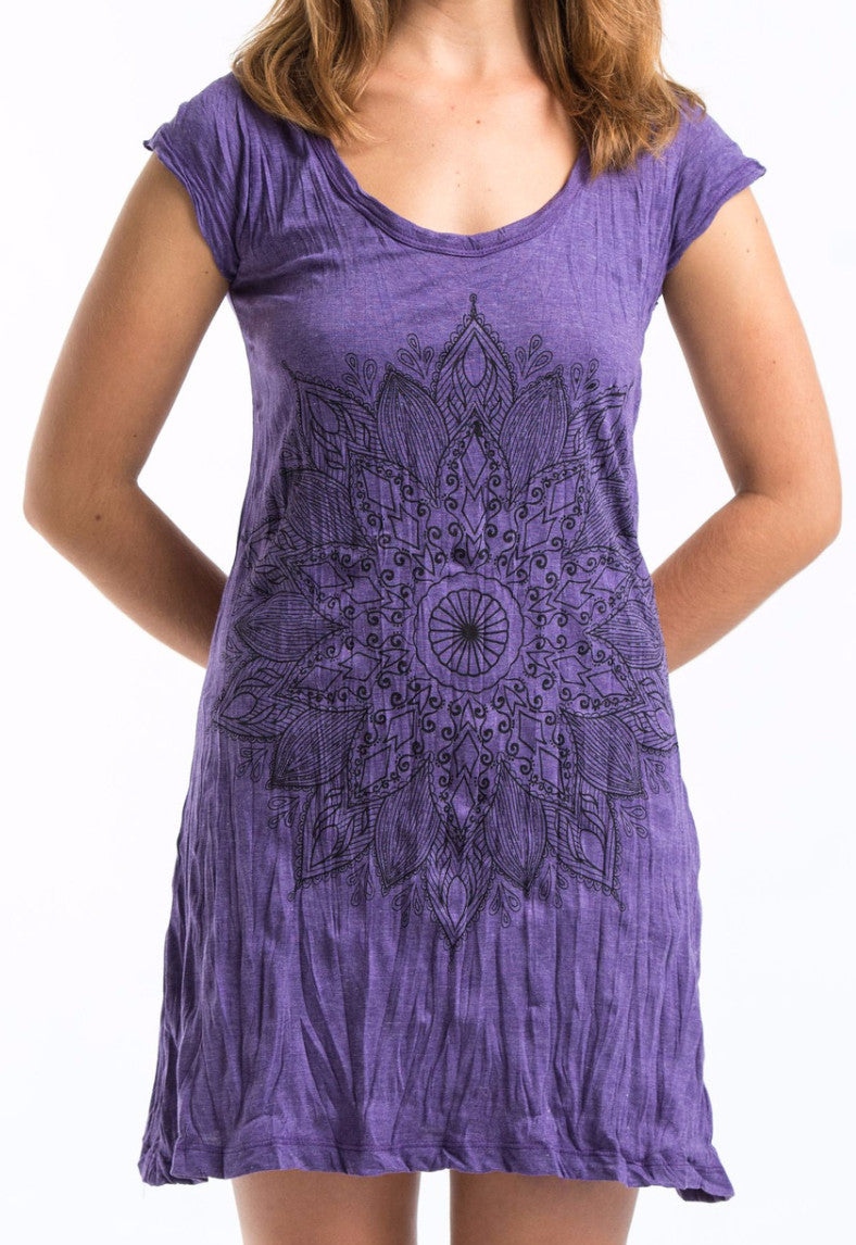 Sure Design Women's Lotus Mandala Dress Purple