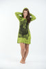 Sure Design Women's Antique Buddha Hoodie Dress Lime