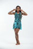 Sure Design Women's Butterfly Buddha Tank Dress Turquoise