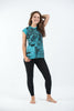 Sure Design Women's Butterfly Buddha T-Shirt Turquoise