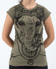 Sure Design Women's Big Face Ganesh T-Shirt Green