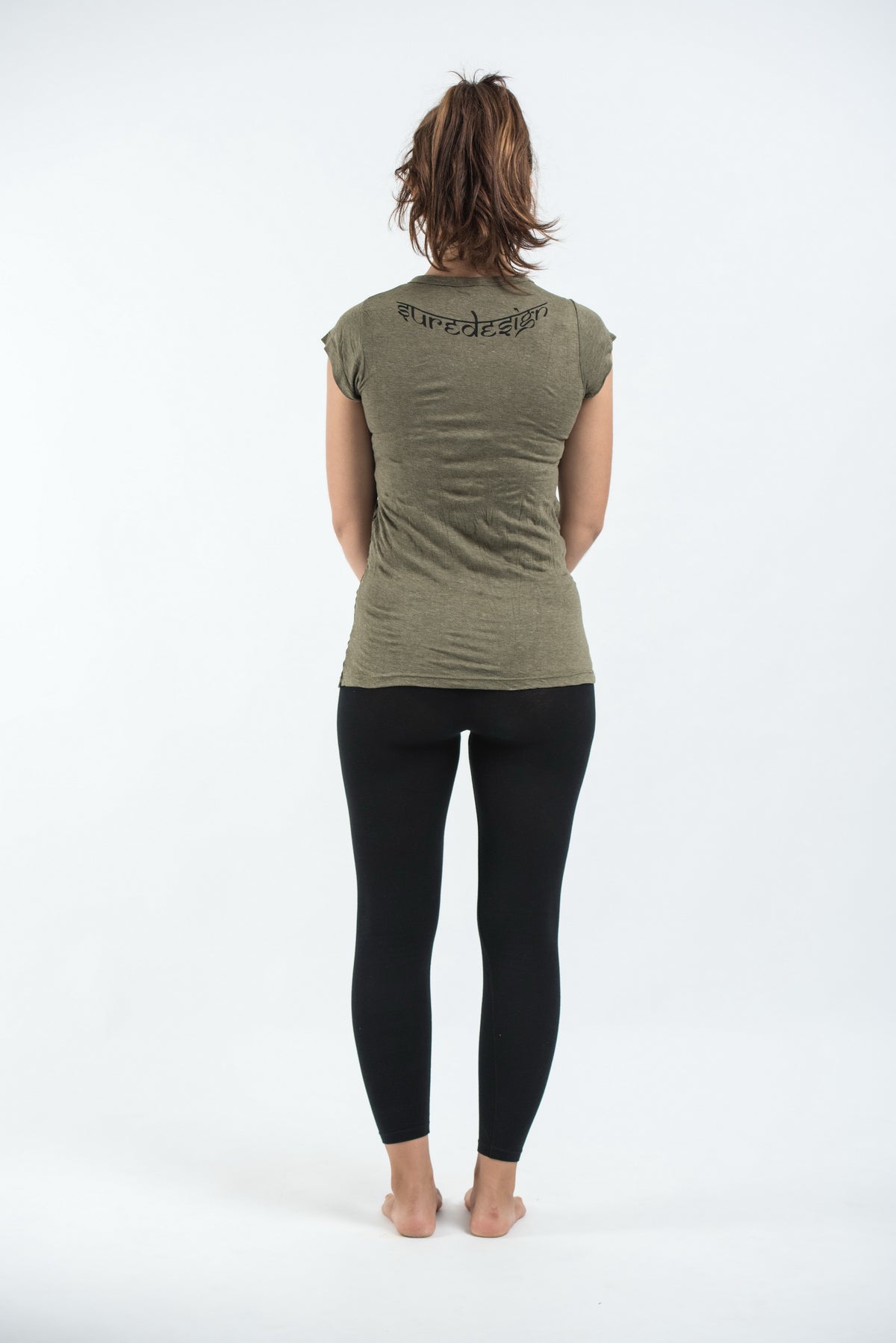 Sure Design Women's Big Face Ganesh T-Shirt Green