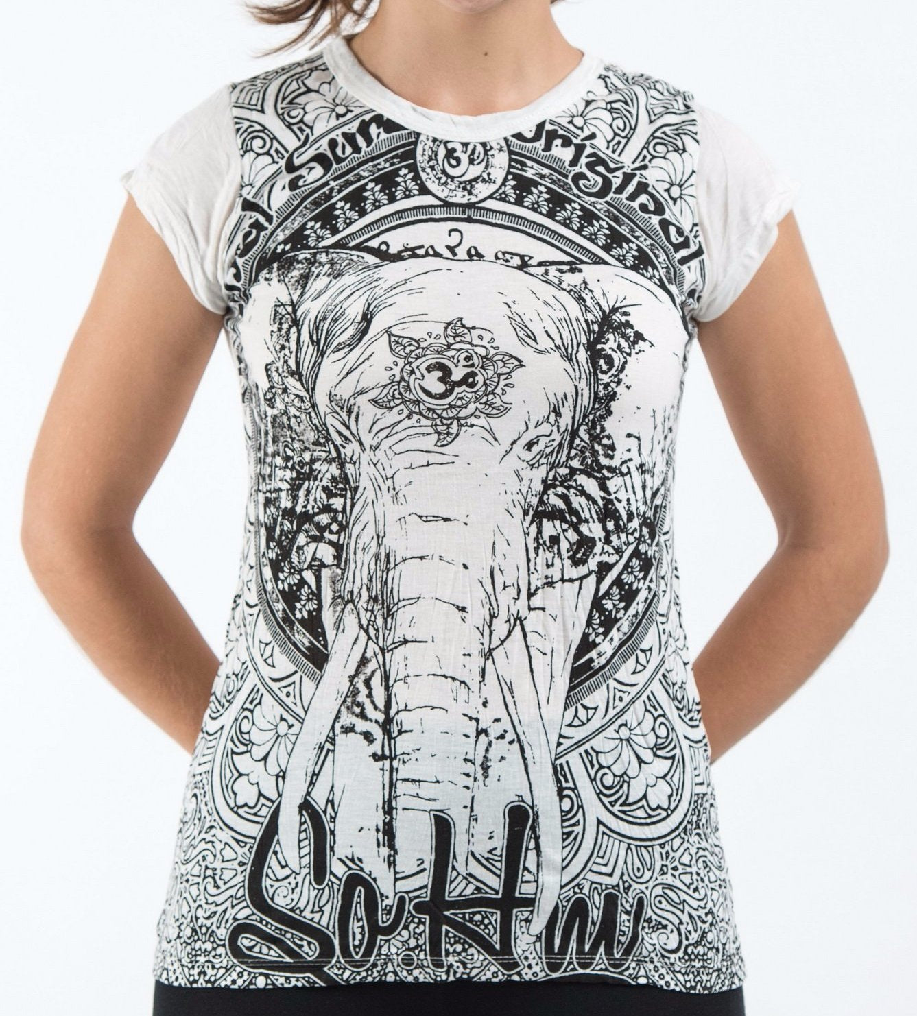 Sure Design Women s Wild Elephant T Shirt White Sure Design