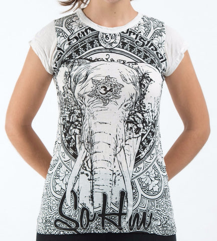 Sure Design Women's Wild Elephant T-Shirt White