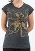 Sure Design Women's Octopus T-Shirt Gold on Black