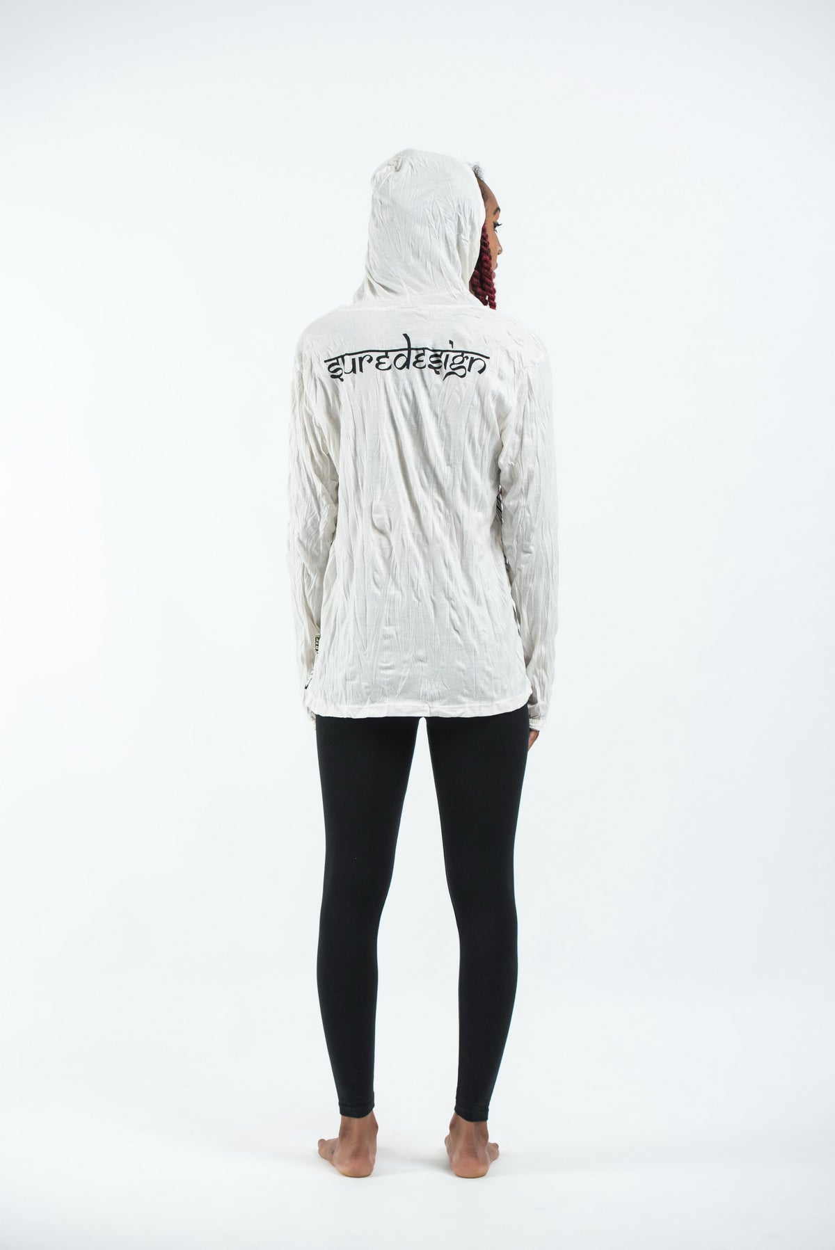 Sure Design Unisex Meditation Buddha Hoodie White