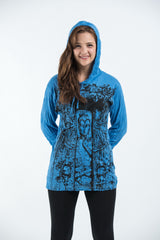Sure Design Unisex Meditation Buddha Hoodie Blue