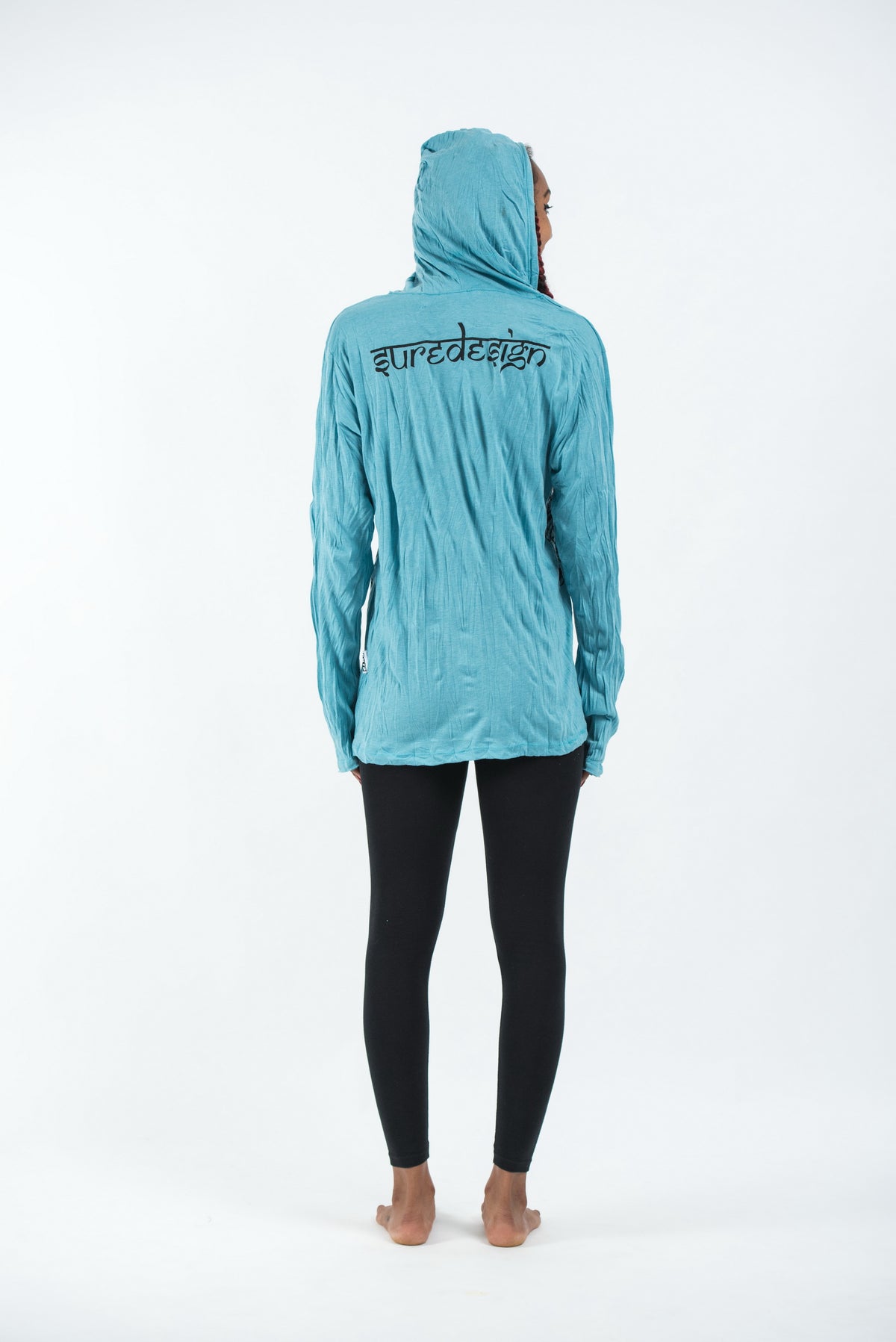 Sure Design Unisex Antique Buddha Hoodie Turquoise