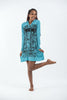 Sure Design Women's Meditation Buddha Hoodie Dress Turquoise