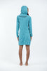 Sure Design Women's Meditation Buddha Hoodie Dress Turquoise