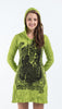 Sure Design Women's Antique Buddha Hoodie Dress Lime
