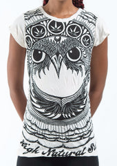 Sure Design Women's Weed Owl T-Shirt White
