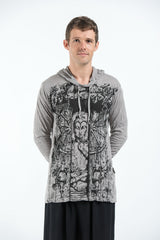 Sure Design Unisex Meditation Buddha Hoodie Gray