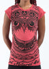 Sure Design Women's Weed Owl T-Shirt Red