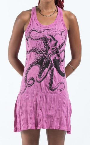 Sure Design Women's Octopus Tank Dress Pink