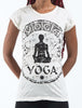 Sure Design Women's Infinitee Yoga Stamp T-Shirt White