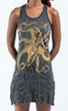 Sure Design Women's Octopus Tank Dress Gold on Black