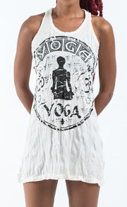 Sure Design Women's Infinitee Yoga Stamp Tank Dress White