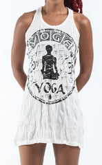 Sure Design Women's Infinitee Yoga Stamp Tank Dress White