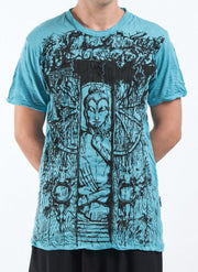 Sure Design Men's Meditation Buddha T-Shirt Turquoise