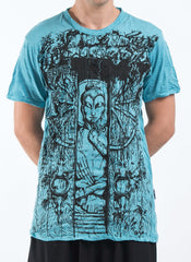 Sure Design Men's Meditation Buddha T-Shirt Turquoise