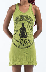 Sure Design Women's Infinitee Yoga Stamp Tank Dress Lime