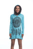 Sure Design Women's Dreamcatcher Hoodie Dress Turquoise