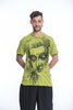 Sure Design Mens Buddha Face T-Shirt Lime