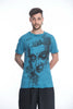 Sure Design Mens Buddha Face T-Shirt Denim Blue