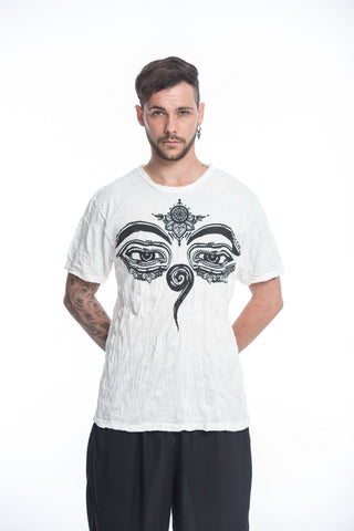 Sure Design Mens Buddha Eyes T-Shirt White