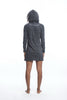 Sure Design Women's Octopus Hoodie Dress Silver on Black