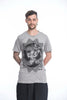 Sure Design Mens Ohm Buddha Face T-Shirt Gray
