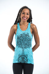 Sure Design Women's Celtic Tree Tank Top Turquoise