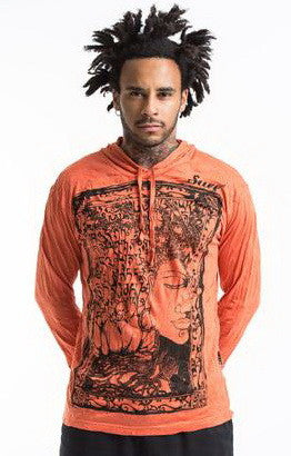 Sure Design Unisex Sanskrit Buddha Hoodie Orange