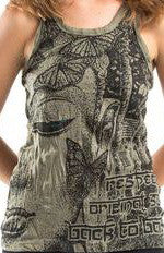 Sure Design Women's Butterfly Buddha Tank Top Green