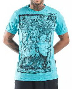Sure Design Men's Sanskrit Buddha T-Shirt Turquoise