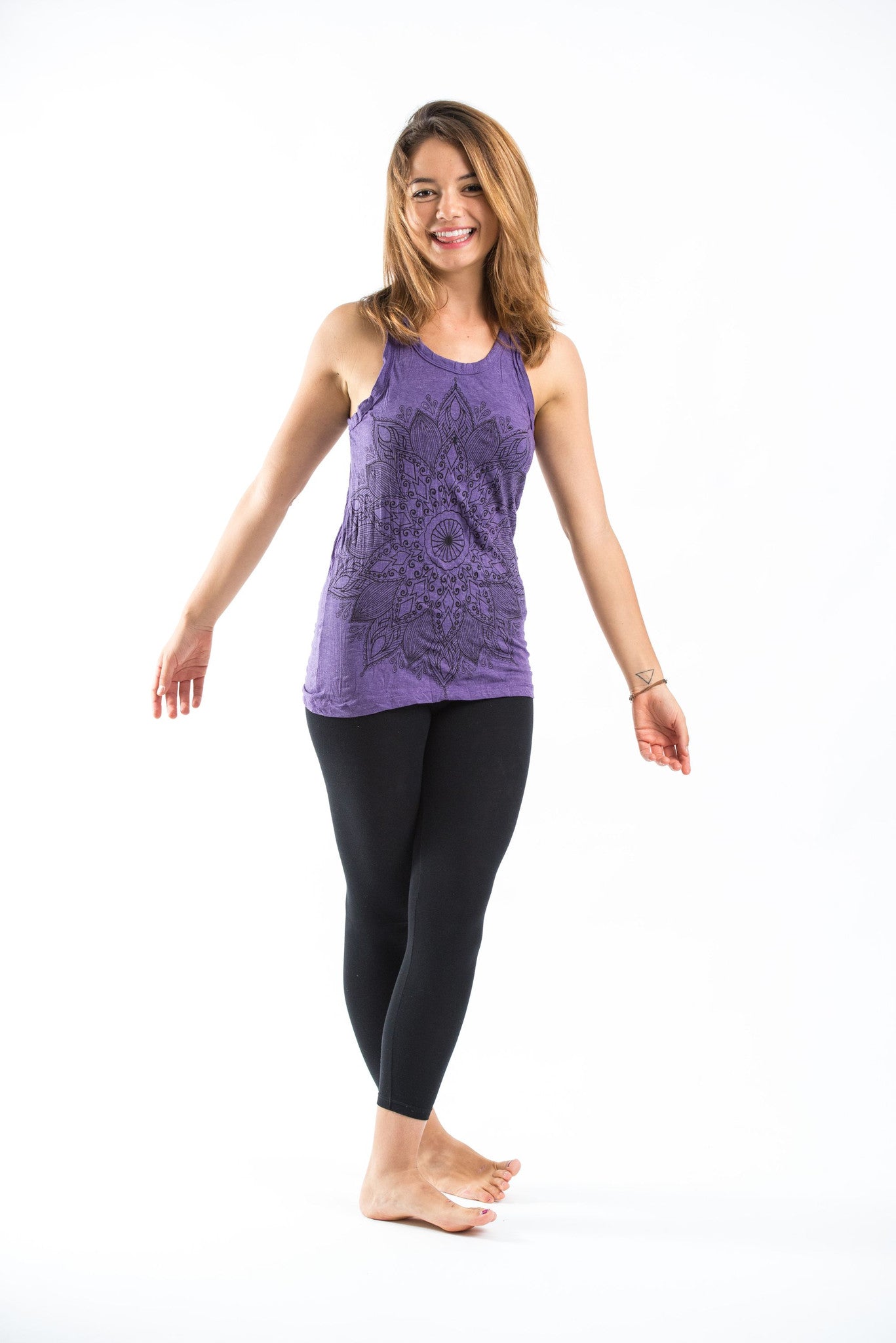 Sure Design Women's Lotus Mandala Tank Top Purple