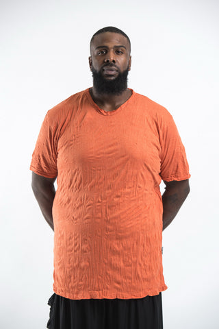 Plus Size Sure Design Men's Blank T-Shirt Orange