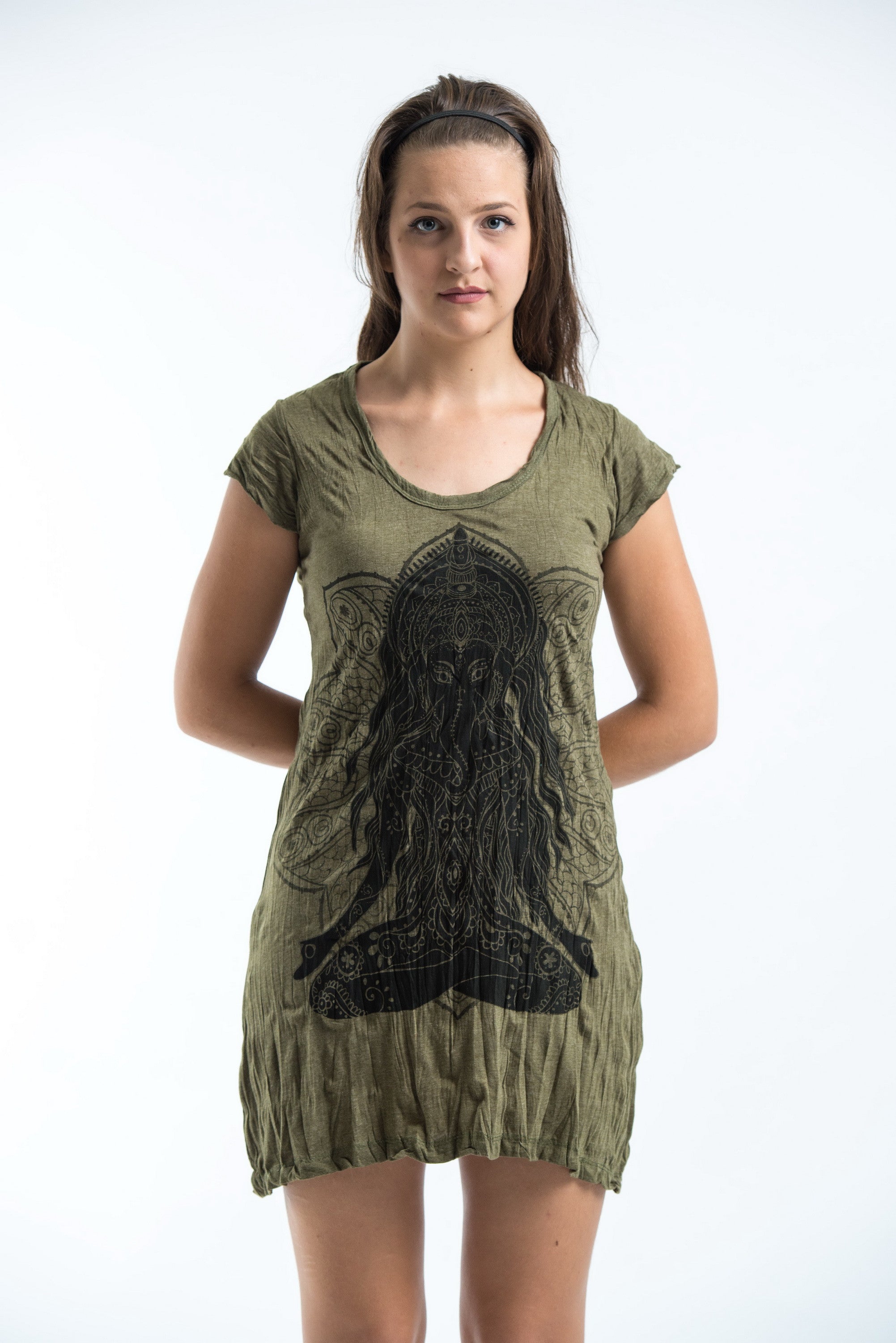 Sure Design Women's Ganesh Mantra Dress Green