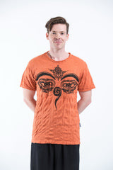 Sure Design Mens Buddha Eyes T-Shirt Orange