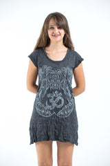 Sure Design Women's Ohm hands Dress Silver on Black