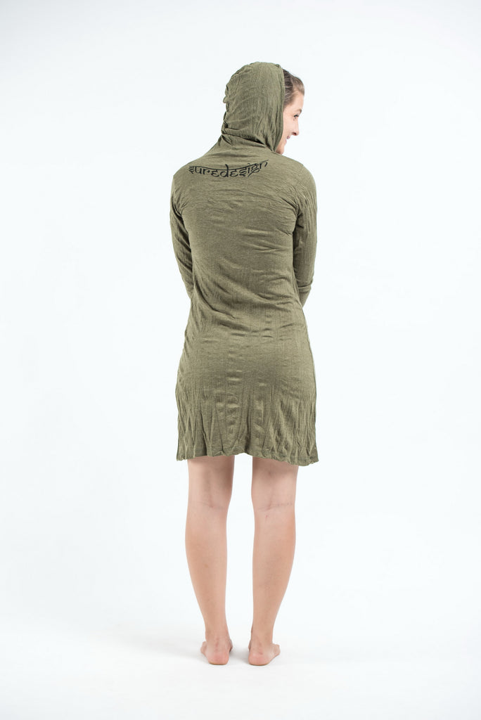 Sure Design Women's Tribal Skull Hoodie Dress Green – Sure Design Wholesale