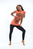 Sure Design Women's Tribal Skull T-Shirt Orange