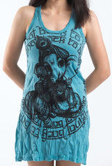 Sure Design Women's Baby Ganesh Tank Dress Turquoise