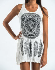 Sure Design Women's Dreamcatcher Tank Dress White
