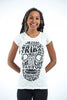 Sure Design Women's Tribal Skull T-Shirt White
